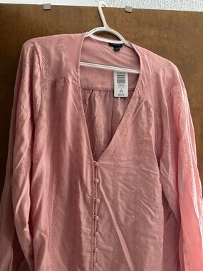 torrid Dusty Pink Eyelet Button-Front Blouse